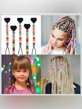 Hair Beader for Braids w/Colorful Beads, Hair Pull Through Tool 6pack Brand New